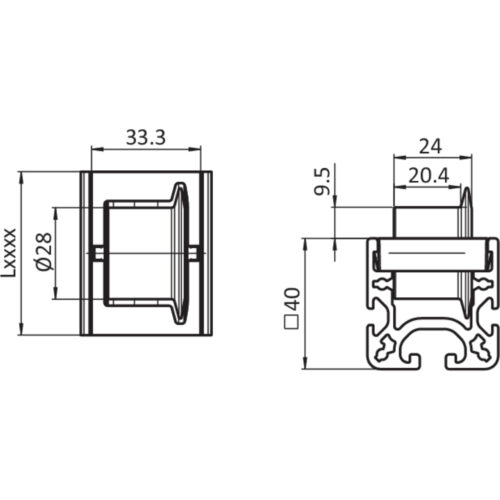 Rollenschiene AL R28 mit Spurkranz