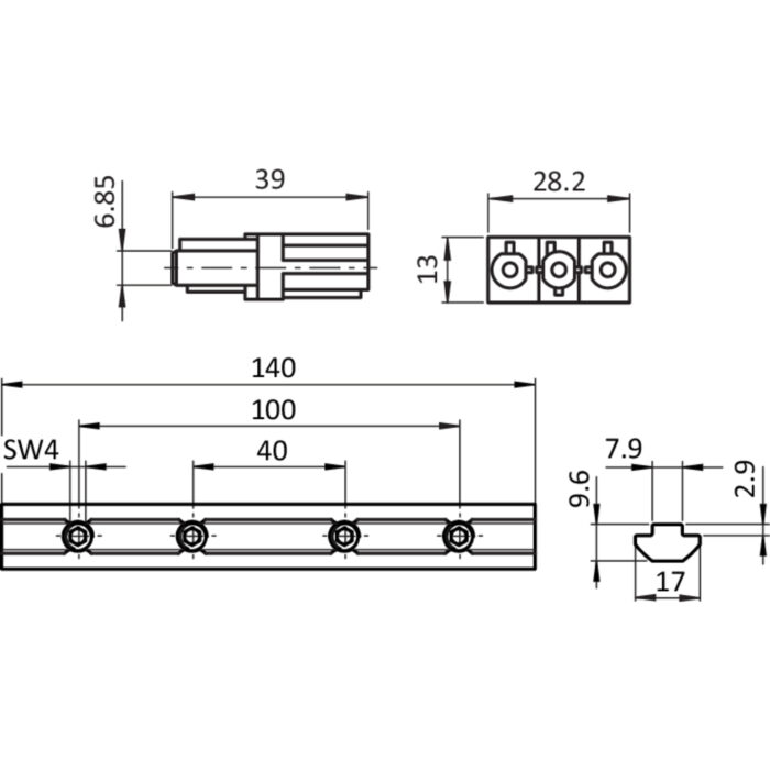 Verbindungskupplung GST18i3 für Modul F Line (Set)
