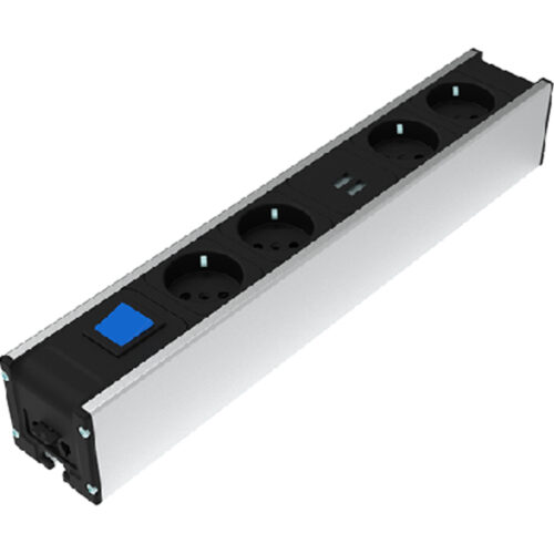Steckdosenleiste Modul F Line 370 6-fach 4x + USB, Eingang schaltbar
