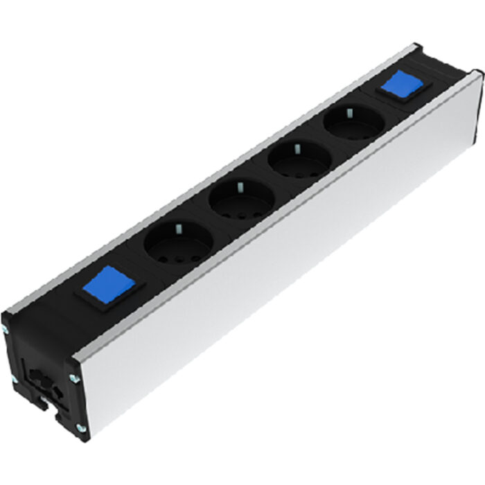 Steckdosenleiste Modul F Line 370 6-fach 4x, Eingang schaltbar, Ausgang dimmbar