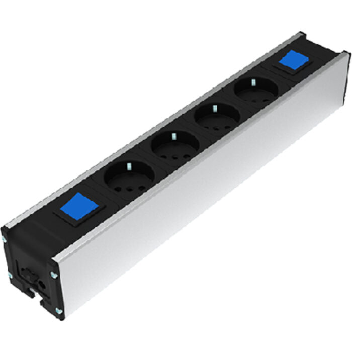 Steckdosenleiste Modul F Line 370 6-fach 4x, Eingang schaltbar, Ausgang schaltbar