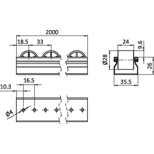 Rollenschiene XST R28