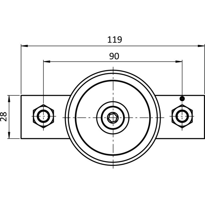 Lagersatz PA 1 Rolle Nut Ø 14 für C-Schlittenprofil I (Set) – Bild 2