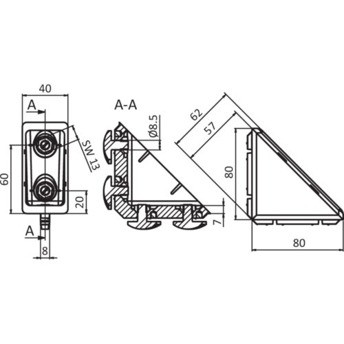 Aluwinkel 40 / 80 M (Set)