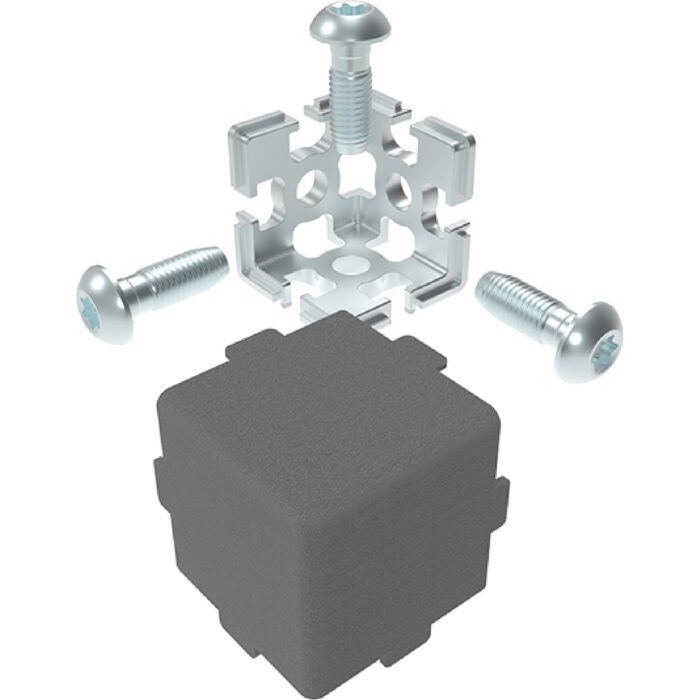 Eckverbinder 45, 3D mit Kabeldurchführung (Set)