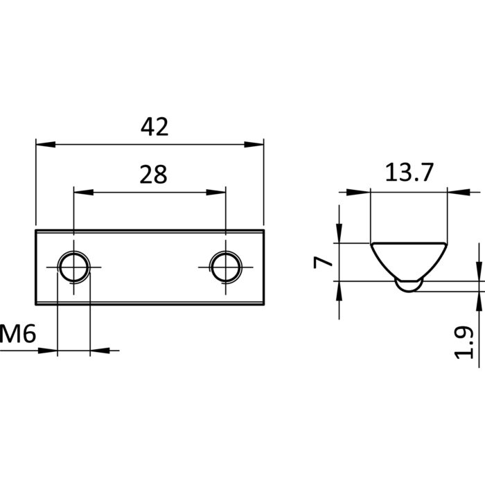 Doppelnutenstein 13,7 x 7,0 mm, einschwenkbar – Bild 2