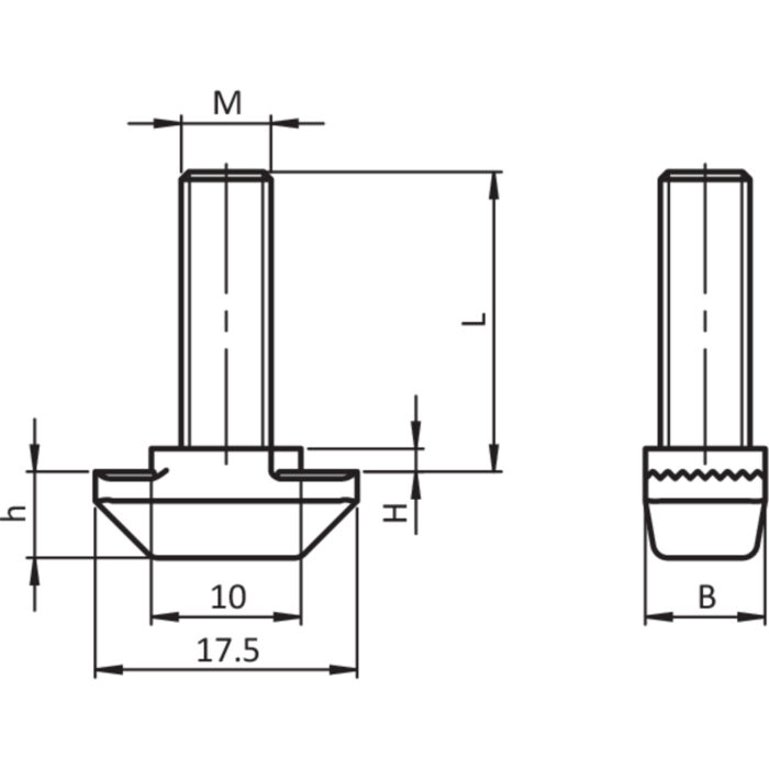 Hammerschraube Nut 10