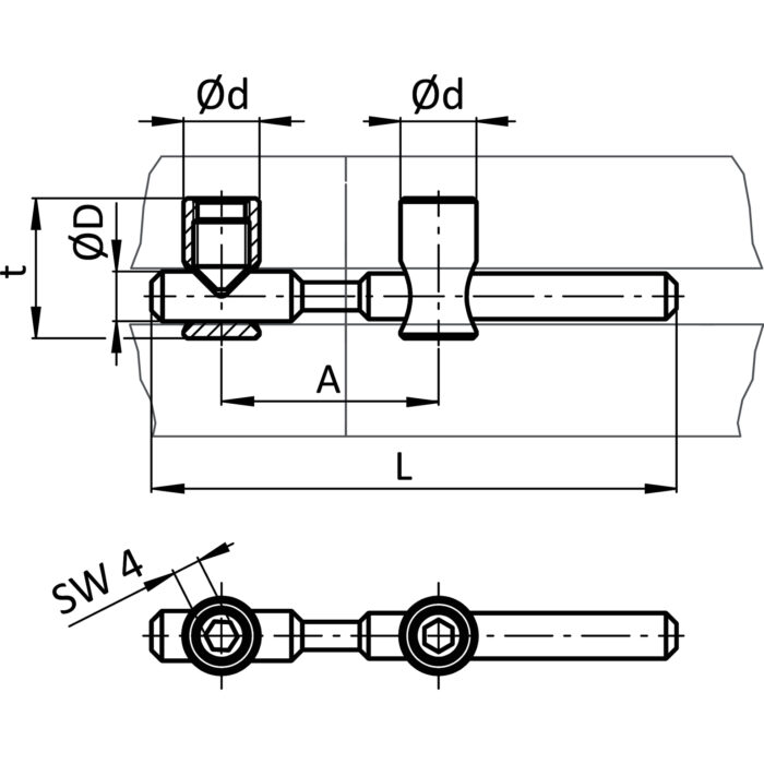 Zentral-Stoßverbinder I 180° +/-45°, Nut 8 – Bild 2