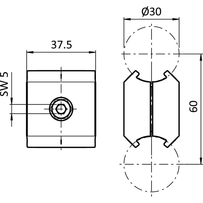 Parallelverbinder D30 (Set) – Bild 2