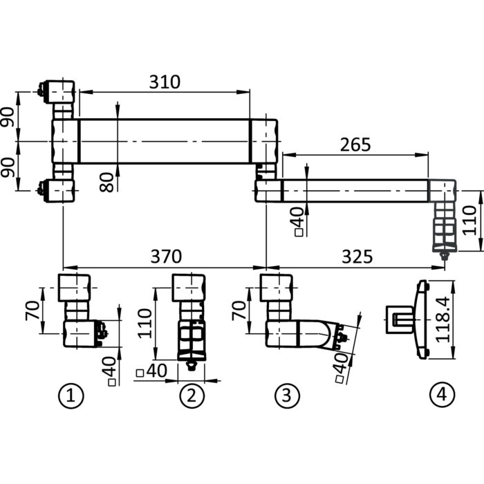 Doppel-Systemarm I40H 695 (Set) – Bild 2