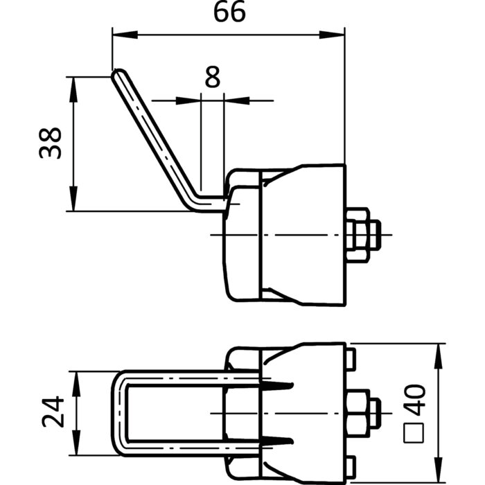 Werkzeughaken FX 7/38 - 24 für Profile 40 / 45, Nut 8 / 10 – Bild 2