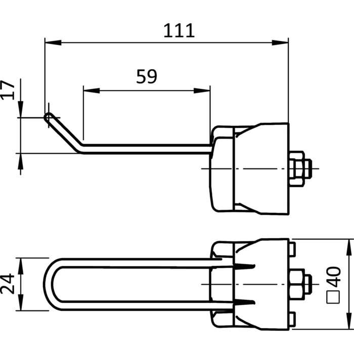 Werkzeughaken FX 59/19 - 24 für Profile 40 / 45, Nut 8 / 10 – Bild 2