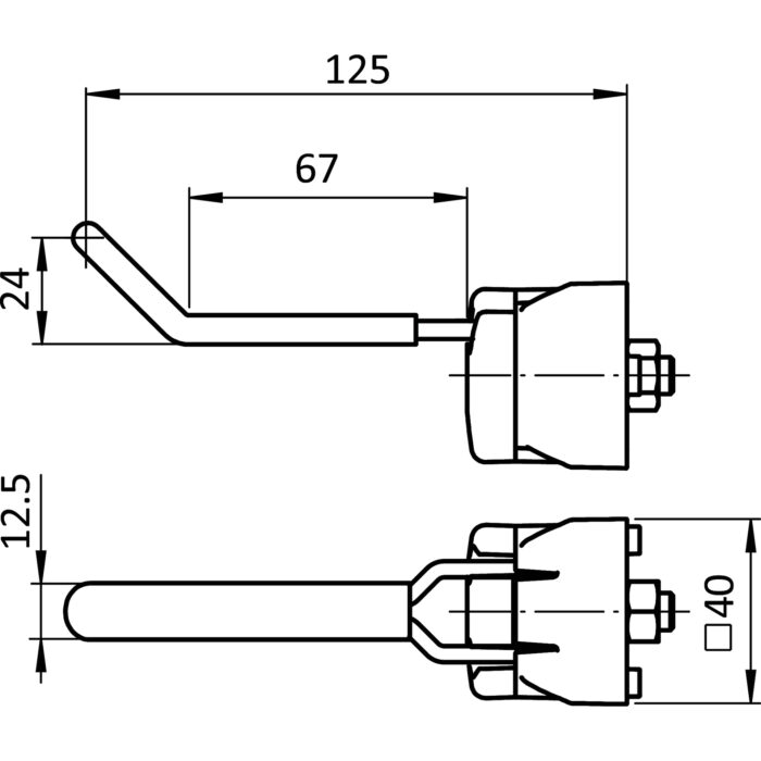 Werkzeughaken FX 66/27 - 13, gummiert für Profile 40 / 45, Nut 8 / 10 – Bild 2