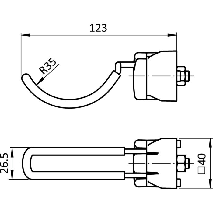 Werkzeughaken FX R35 - 27, gummiert für Profile 40 / 45, Nut 8 / 10 – Bild 2
