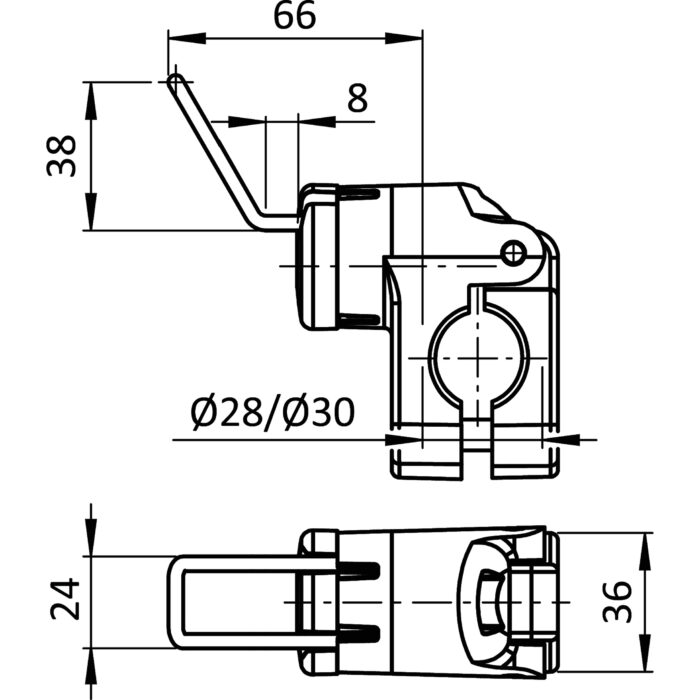 Werkzeughaken FX 7/38 - 24 für Rundrohre D28 / D30 – Bild 2