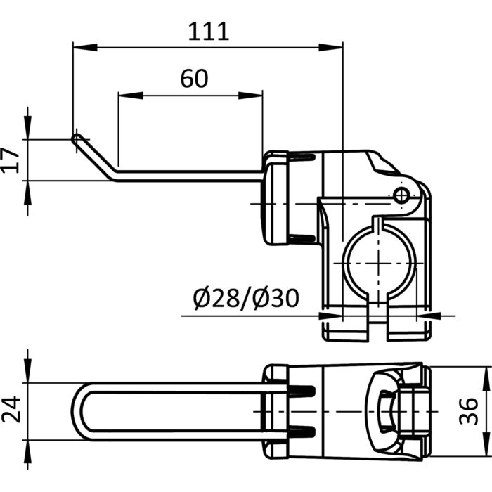 Werkzeughaken FX 59/19 - 24 für Rundrohre D28 / D30 – Bild 2