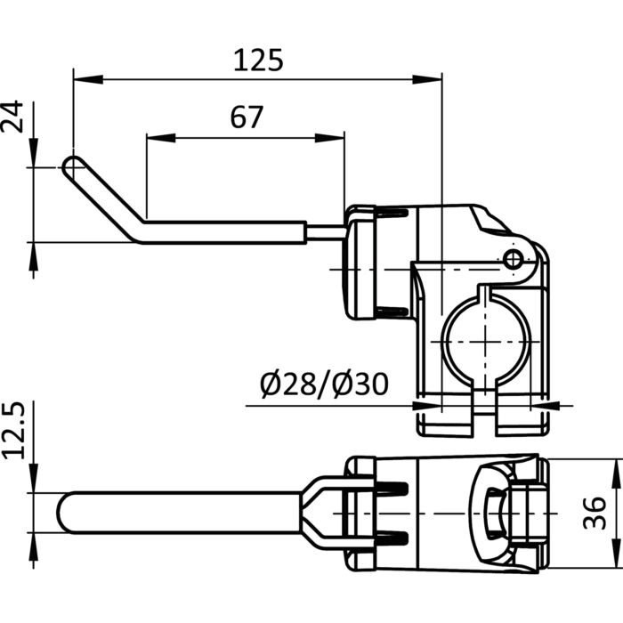 Werkzeughaken FX 66/27 - 13, gummiert für Rundrohre D28 / D30 – Bild 2