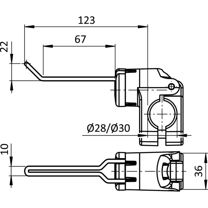Werkzeughaken FX 66/27 - 13 für Rundrohre D28 / D30 – Bild 2