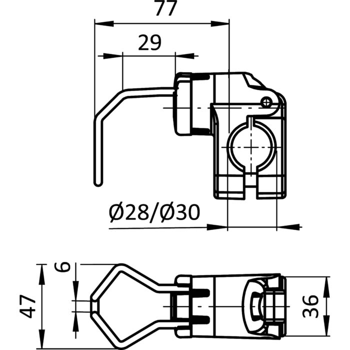 Tuchklemme FX für Rundrohre D28 / D30 – Bild 2