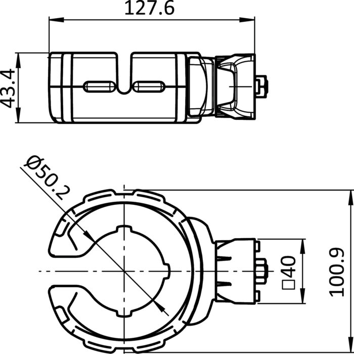 Schrauberhalter FX D50 für Profil 40 / 45, Nut 8 / 10 – Bild 2
