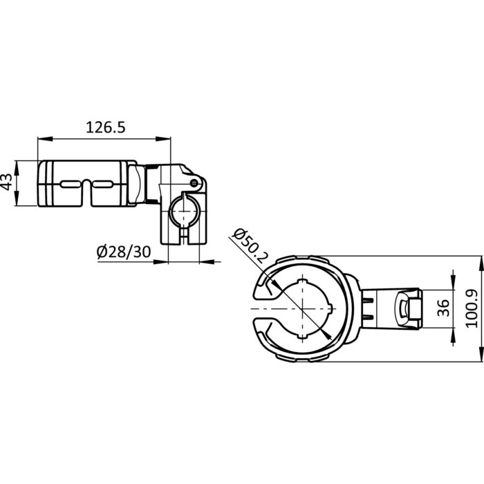 Schrauberhalter FX D50 für Rundrohre D28 / D30 – Bild 2