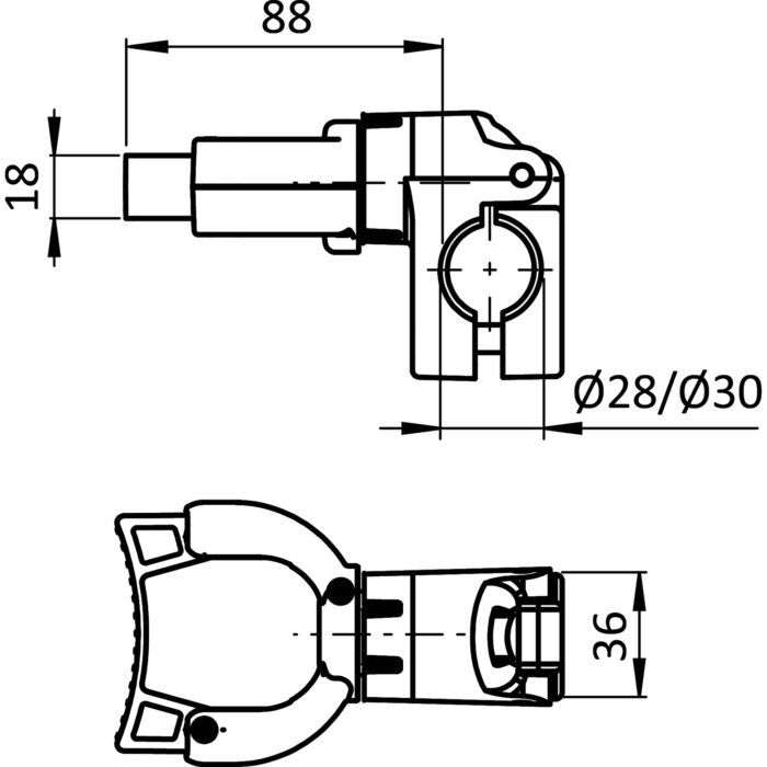 Besenhalter FLEX FX 20 - 30 für Rundrohre D28 / D30 – Bild 2