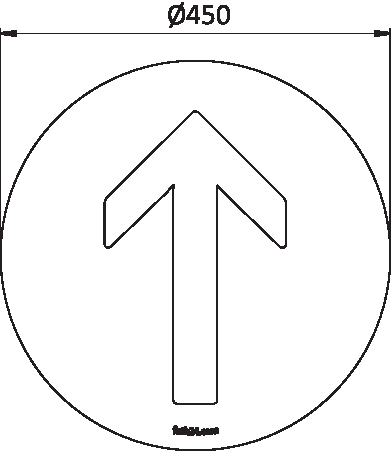 Richtungshinweis Bodenschild