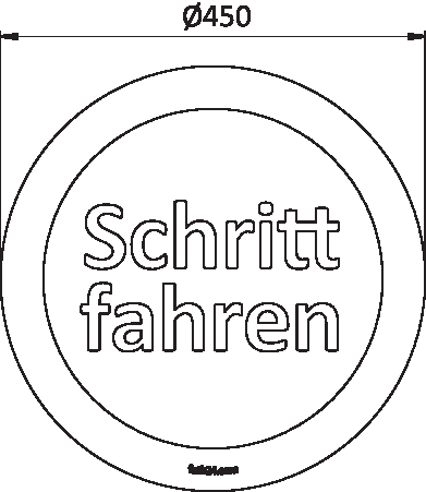 Schritt fahren Bodenschild